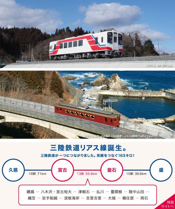 三陸鉄道リアス線開通