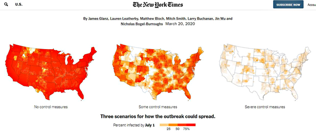 P1a NEW YORK TIMES「Coronavirus Could Overwhelm U.S. Without Urgent Action」より - 感染しない、させない― 内なる“ロックダウン”（自衛）