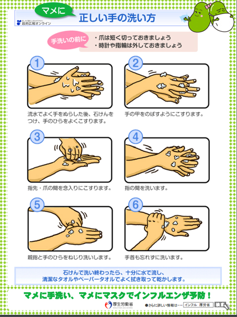 P4 1 インフルエンザ感染防止に向けて「手の洗い方」（厚生労働省資料より） - インフルエンザ×COVID-19（新型コロナ） <br>同時流行に備える