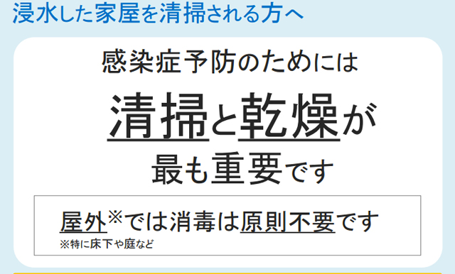 P6 2 厚生労働省「被災した家屋での感染症対策」より - 「目に見えない被害」<br>水害の後片づけ