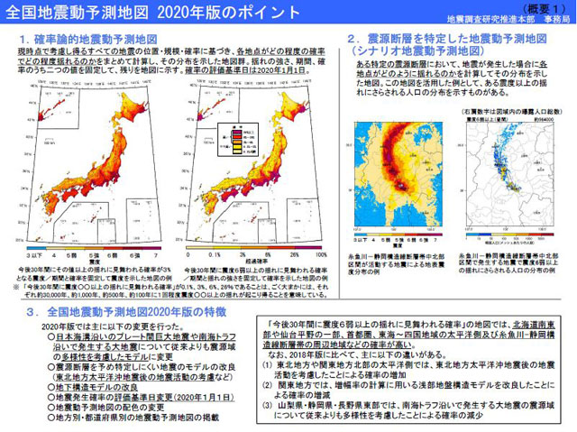 地震 予測 地図 2020