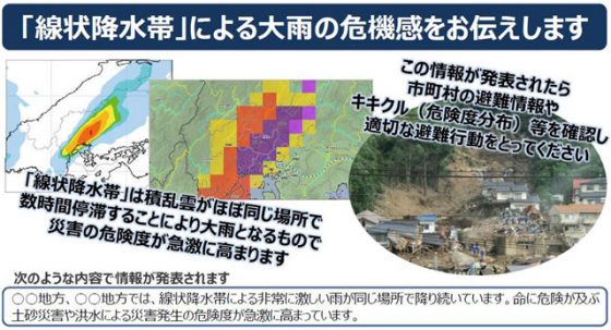 P1a 線状降水帯発生による「顕著な大雨に関する情報」の発表でキキクル 560x303 - 防災気象情報に“キキクル”（危険度分布）登場！