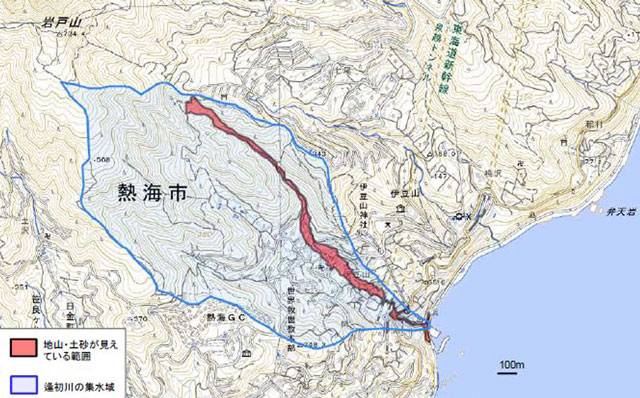 P1 国土地理院地図より「梅雨前線に伴う大雨による崩壊地等分布図（第3報）」 - 熱海土石流<br>盛り土×土石流危険渓流