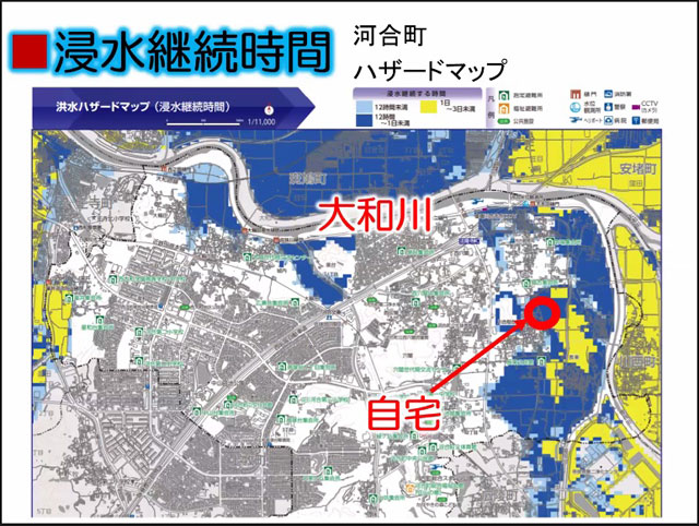 P3 3b 浸水継続時間（例） - 国交省が防災士に<br>「マイ・タイムライン」研修