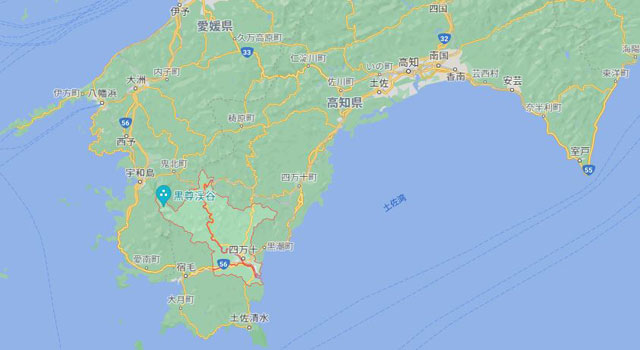 P5 2 高知県四万十市の位置（Googleマップより） - 「防災×婚活」――<br>高知県四万十市の<br>ユニークな”一石二鳥”