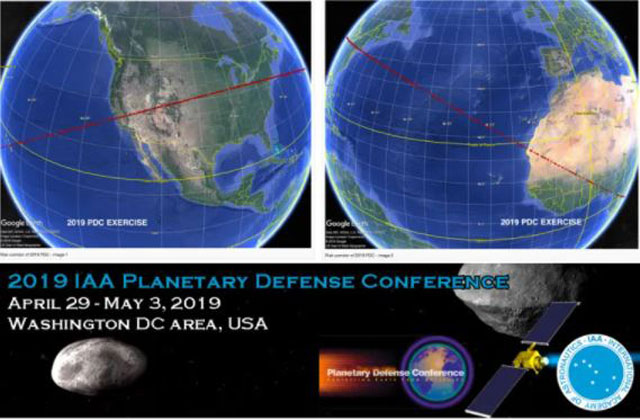 P2 3 PDC／惑星（地球）防衛会議資料より「小惑星衝突の模擬コース」 - 『 DART：Planetary Defense』<br>―NASAの地球防災