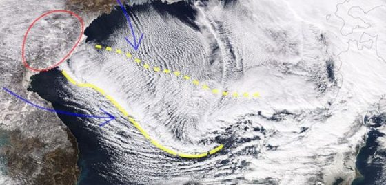 日本海寒帯気団収束帯（JPCZ）（Wikipediaより） 560x269 - 「JPCZ」、豪雪のキーワード<br>　克雪は現象解明から