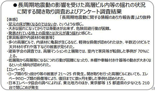 P4 2 長周期地震動の影響を受けた高層ビル内の揺れの状況（アンケート結果より。気象庁資料） - 緊急地震速報に<br>長周期地震動リスク追加