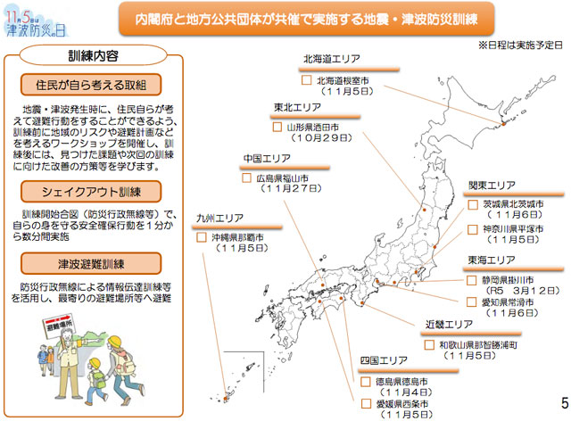 P2 1 内閣府と地方公共団体が共催で実施する地震・津波防災訓練 - 22 秋の大規模災害への備え - <br>訓練と啓発と