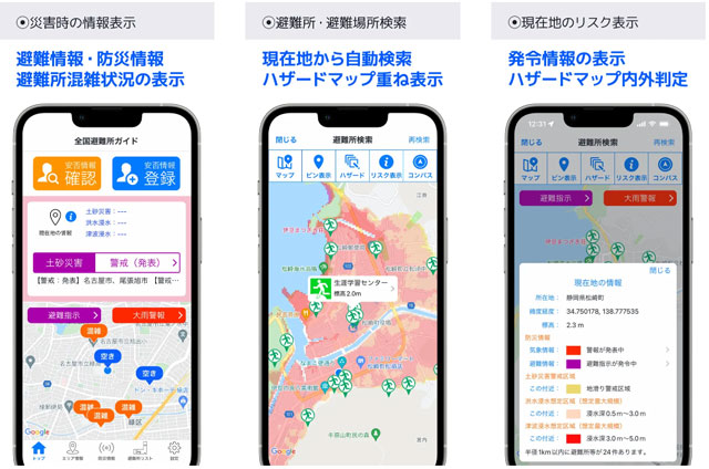 ミサイル避難施設/<br>マンションVR消防訓練 P6 2 防災情報データベースAPI(ファーストメディア資料より) - ミサイル避難施設/<br>マンションVR消防訓練