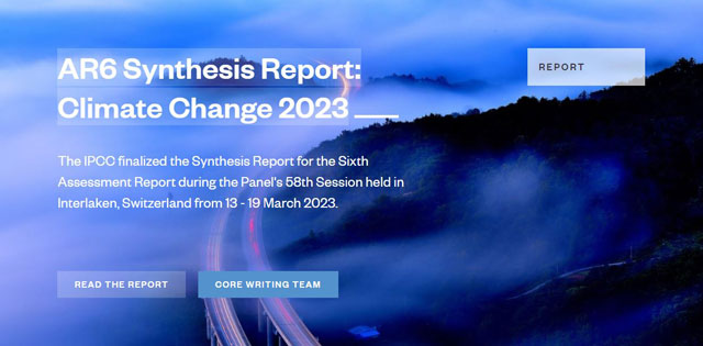 P5 1 「AR6 Synthesis Report Climate Chage 2023」HPより - 気候変動の”時限爆弾”