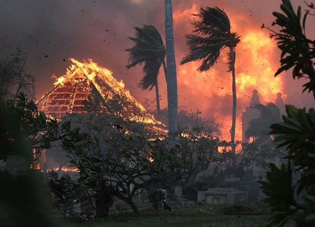 P4 1 ハワイ州マウイ島の山火事（American Oceans Org Instagramより） - ハワイ・マウイ島「火焔流」大火