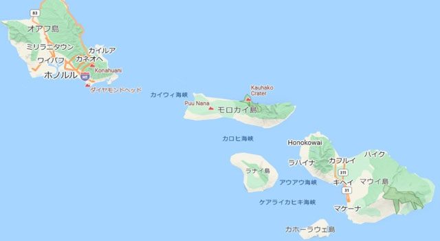 P4 4 ハワイ州マウイ島の位置（Microsoft Bingより） 640x350 - ハワイ・マウイ島「火焔流」大火