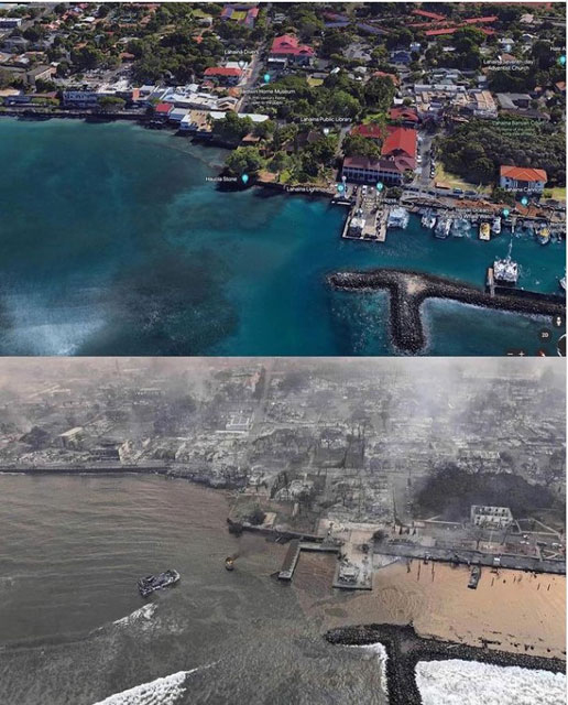 P6 2 ハワイ州マウイ島の山火事（American Oceans Org Instagramより） - 2023年<br>海外で起こった自然災害を振り返る