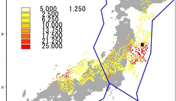image2 東北地方太平洋沖地震の前震・本震・余震の直前に上空の電離圏電子数の異常が 609x350 - 京都大学 <br>「電離層異常発生」検知で<br>大地震の直前予測の可能性