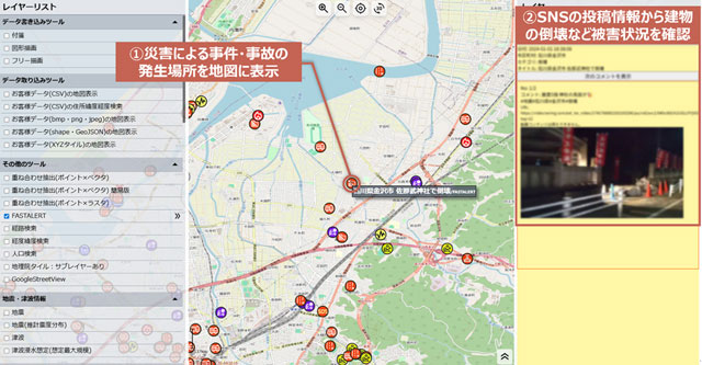 KDDI AIでSNS情報収集<br>「防災マップボード」 P6 3 令和6年能登半島地震の際のFASTALERT情報 - KDDI AIでSNS情報収集<br>「防災マップボード」